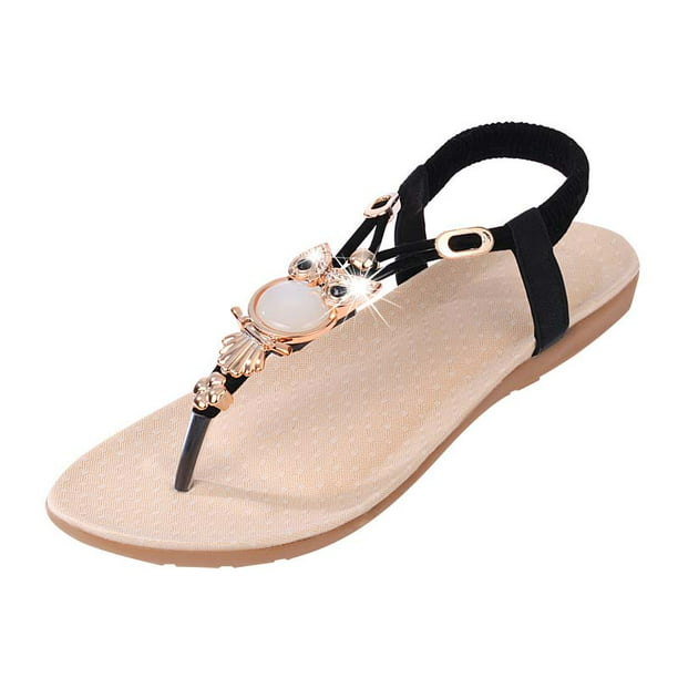 Women Flip Flops Owl Designer Summer Fashion Comfortable Rubber Beach Sandals 